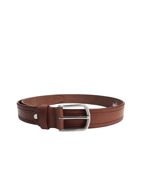 

WildHorn Men Brown Leather Woven Design Belt