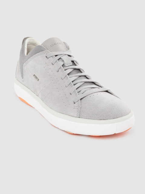 

Geox Men Grey Perforated Leather Sneakers