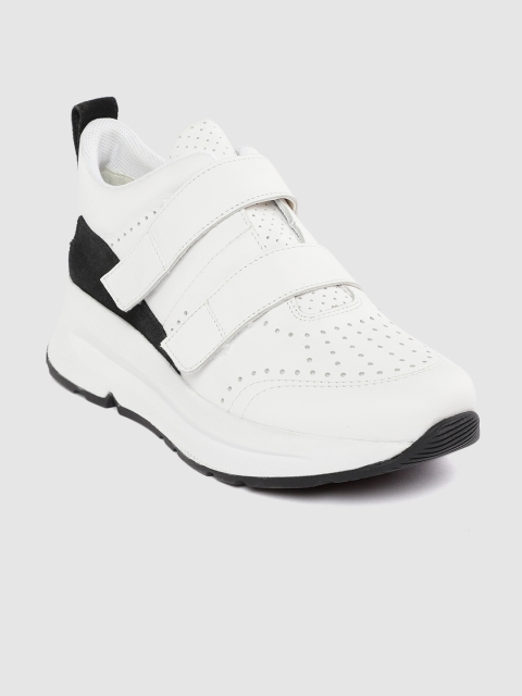 

Geox Women White Perforated Leather Chunky Sneakers