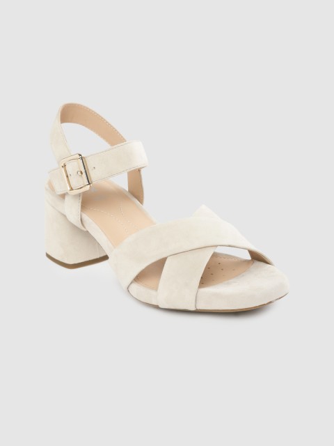 

Geox Women Beige Solid Leather Heels