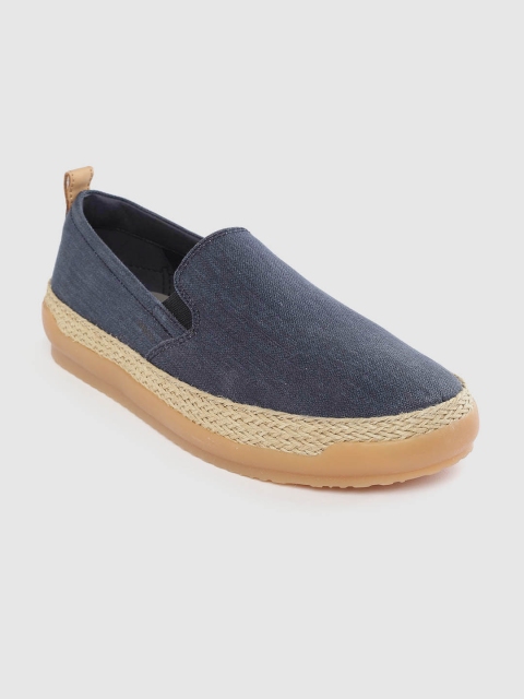 

Geox Men Navy Blue Woven Design Espadrille Style Slip-On Sneakers