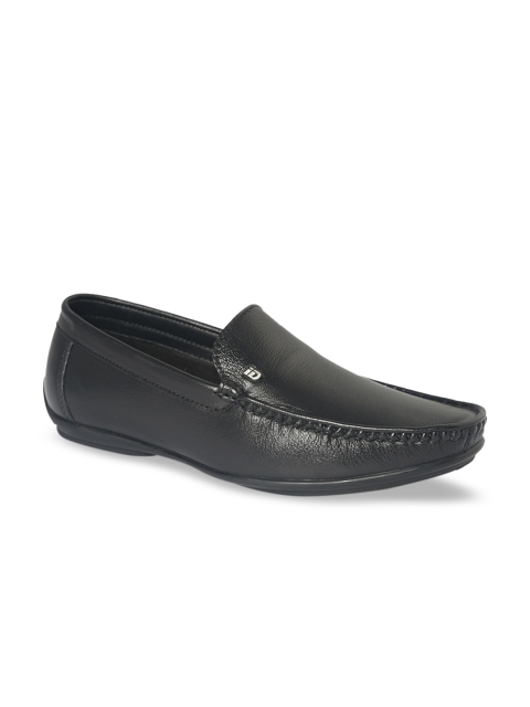 

ID Men Black Solid Genuine Leather Formal Loafers