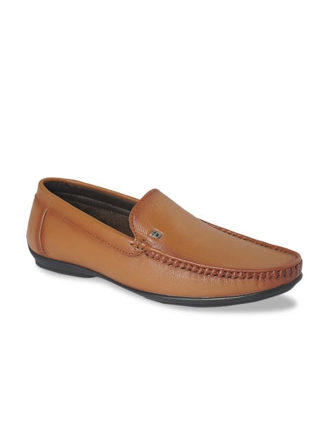 

ID Men Tan Brown Solid Leather Formal Loafers