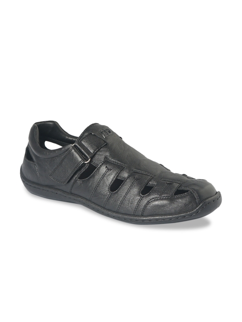 

ID Men Black Leather Fisherman Sandals