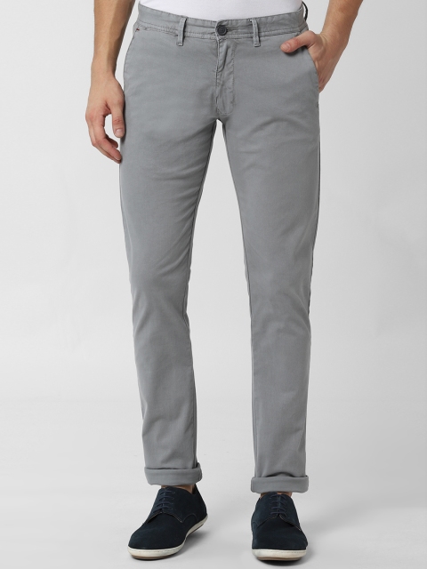

Peter England Casuals Men Grey Skinny Fit Solid Regular Trousers