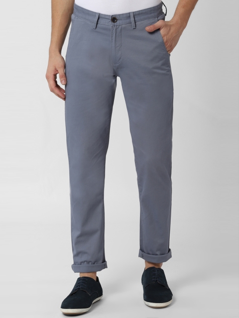 

Peter England Casuals Men Blue Slim Fit Solid Regular Trousers