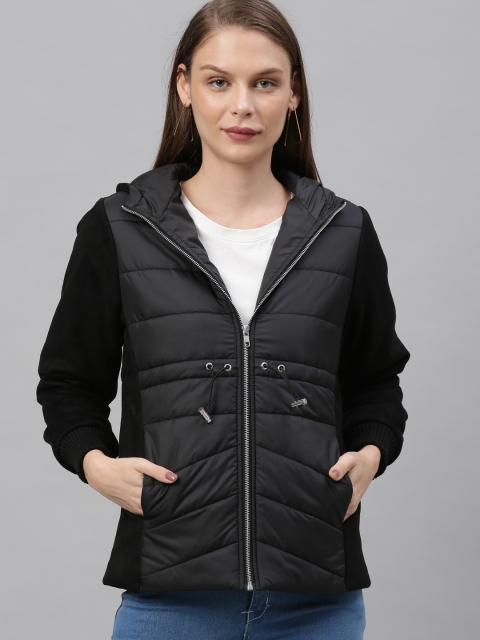 

Chemistry Women Black Solid Puffer Jacket