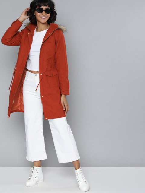 

Chemistry Women Red Solid Open Front Jacket