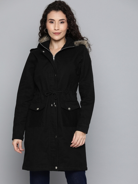 

Chemistry Women Black Solid Parka
