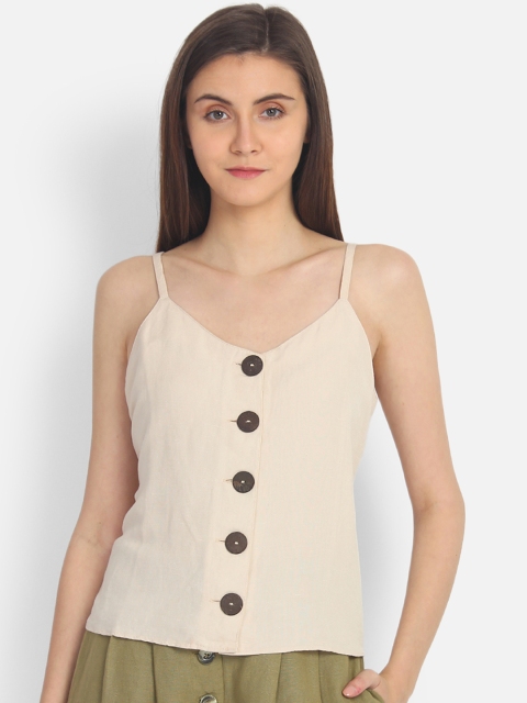 

COVER STORY Women Beige Solid Top