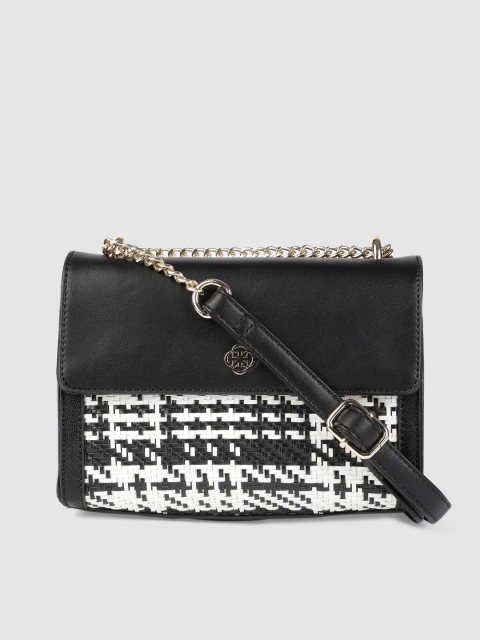 

CERIZ Black & White Textured Sling Bag