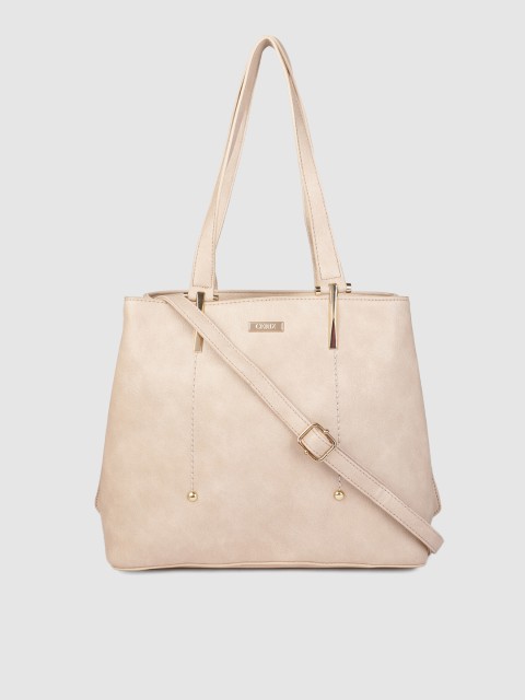 

CERIZ Beige Solid Shoulder Bag With Detachable String Strap