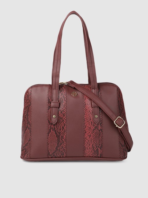 

CERIZ Women Burgundy Animal Printed Handheld Bag