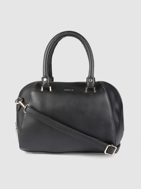 

CERIZ Black Solid Handheld Bag With Detachable Sling Strap
