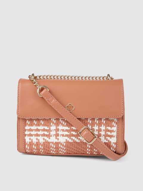 

CERIZ Women Brown & White Self Design Sling Bag