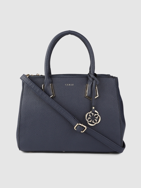 

CERIZ Women Blue Textured Handheld Bag