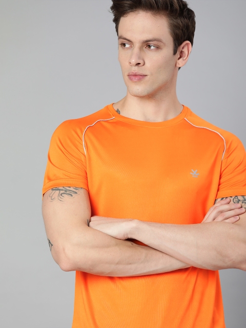 

WROGN ACTIVE Men Orange Solid Round Neck T-shirt