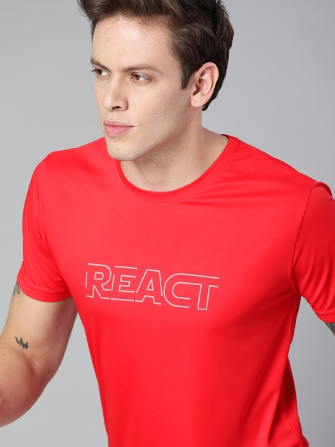 

WROGN ACTIVE Men Red Printed Round Neck T-shirt