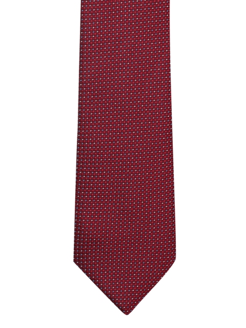 

INVICTUS Men Red Woven Design Broad Tie, Maroon