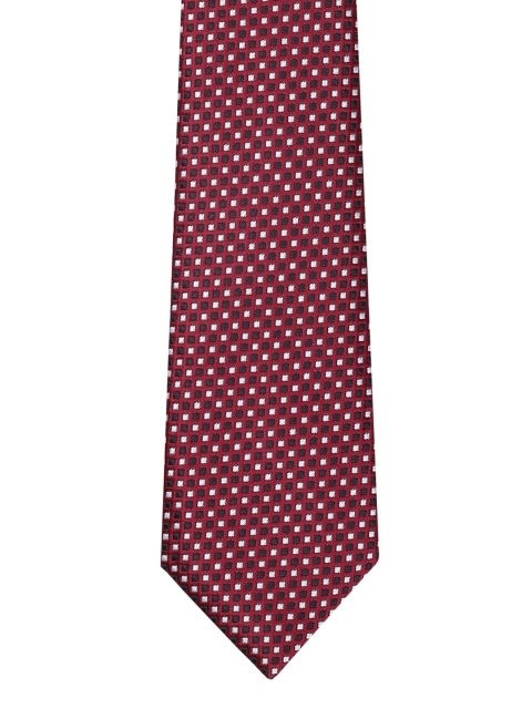 

INVICTUS Men Maroon Checked Broad Tie