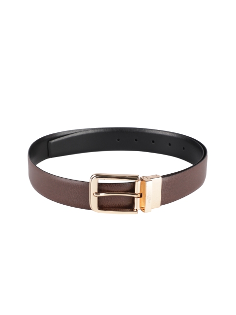 

INVICTUS Men Brown & Black Textured Reversible Leather Belt