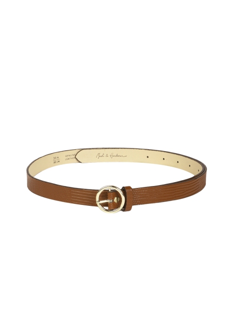 

Mast & Harbour Women Brown Textured Leather Belt