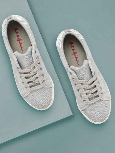 

Mast & Harbour Men Grey Woven Design Sneakers