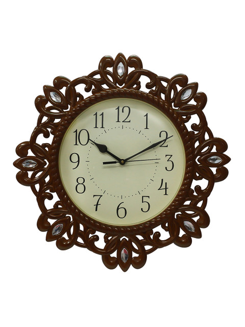 

eCraftIndia Brown Round Solid Analogue Wall Clock
