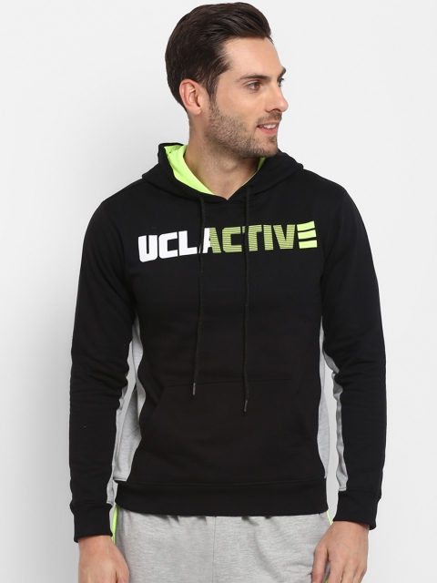 

UCLA Men Black Printed Hooded Lightweight Sweatshirt