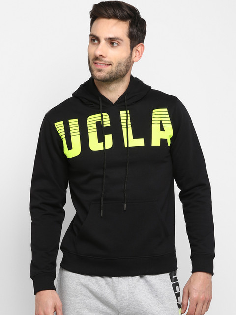 

UCLA Men Black Printed Hooded Lightweight Sweatshirt