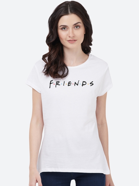 

Free Authority Women White Friends Printed Round Neck T-shirt