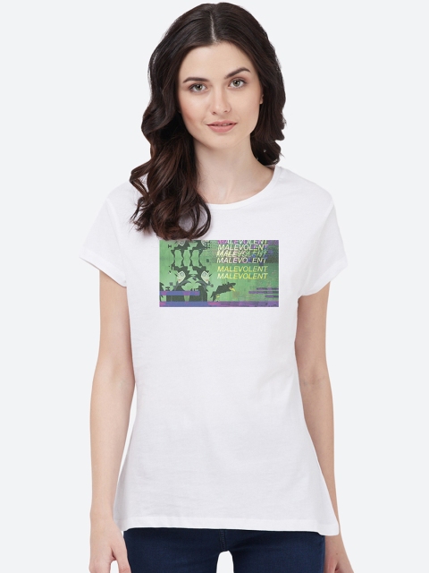 

Free Authority Women White Printed Round Neck T-shirt