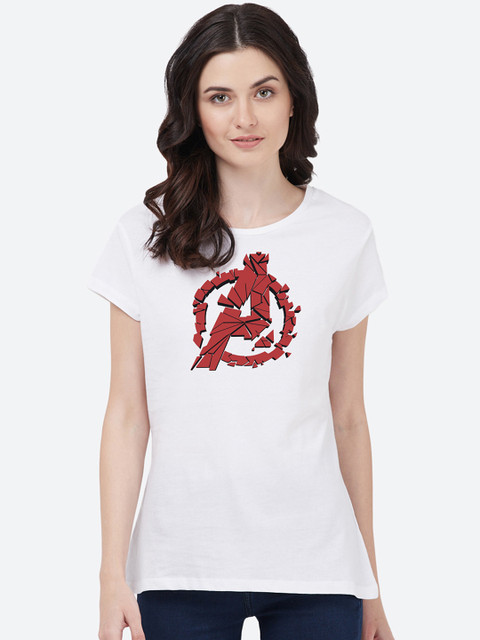 

Free Authority Women White Avengers Print Round Neck T-shirt