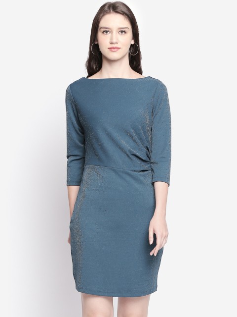 

Forever Glam by Pantaloons Women Teal Blue Solid Sheath Dress