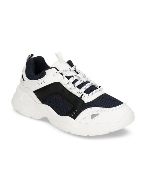 

Bond Street By Red Tape Men White & Navy Blue Colourblocked Sneakers