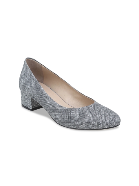

SOFIA BALDI Women Grey Woven Design Leather Pumps