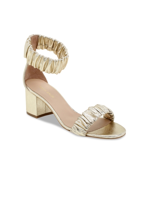 

SOFIA BALDI Women Gold-Toned Leather Solid Sandals