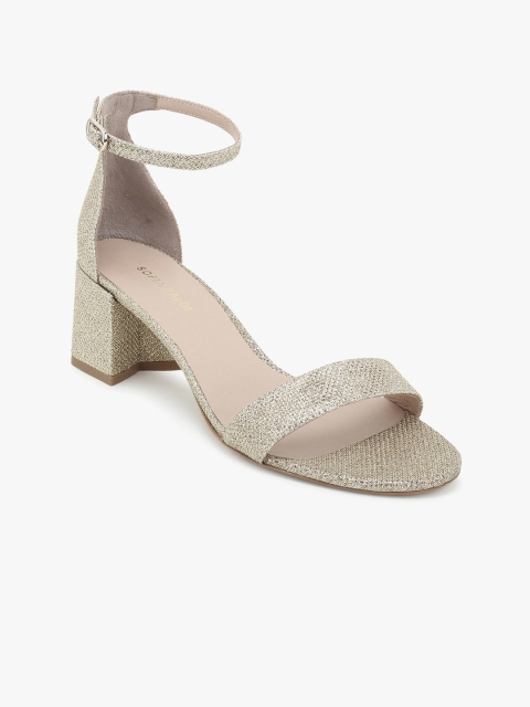 

SOFIA BALDI Women Gold-Toned Glitz Leather Heels