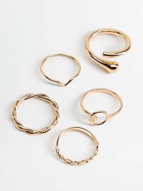 

MANGO Women Set of 5 Gold-Plated Finger Rings