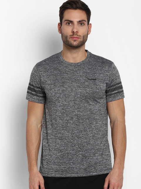 

hummel Men Charcoal Grey Solid Round Neck Abramo T-shirt