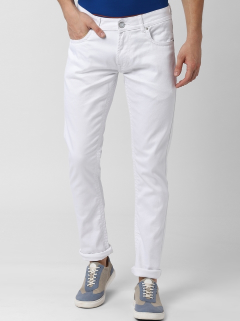 

Peter England Casuals Men White Tapered Fit Mid-Rise Clean Look Stretchable Jeans