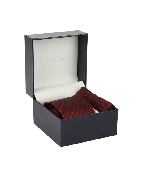 

Peter England Men Maroon Patterned Accessory Gift Set