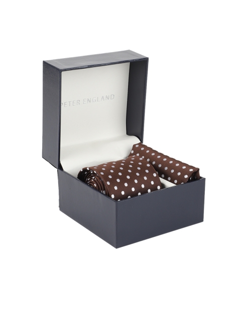 

Peter England Men Brown & White Patterned Accessory Gift Set