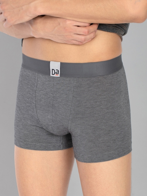 

DaMENSCH Men DEO-SOFT Deodorizing Micro Modal Melange Trunks DAM-MEL-T-JTG, Grey