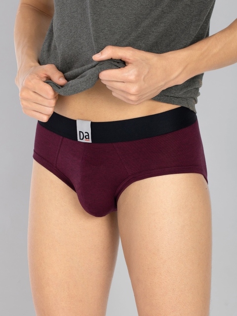 

DaMENSCH Men DEO-SOFT Deodorizing Micro Modal Melange Briefs DAM-MEL-B-DB, Burgundy