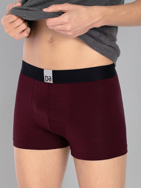 

DaMENSCH Men DEO-SOFT Deodorizing Micro Modal Melange Trunks DAM-MEL-T-DB, Burgundy
