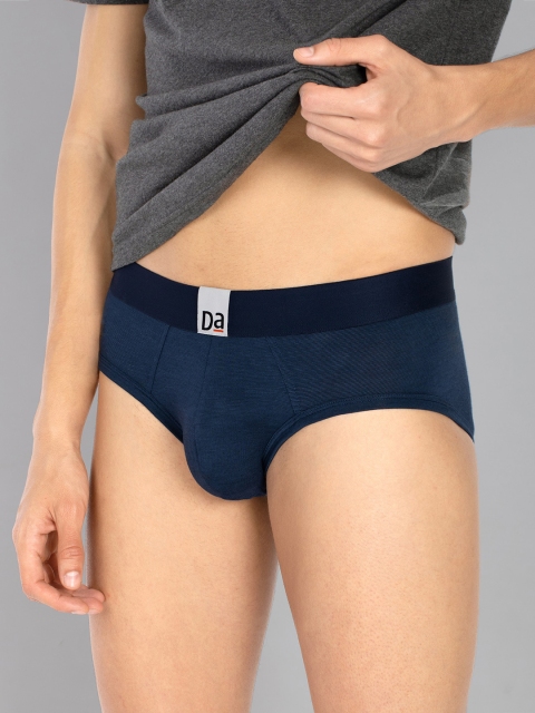 

DaMENSCH Men DEO-SOFT Deodorizing Micro Modal Melange Briefs DAM-MEL-B-NB, Navy blue