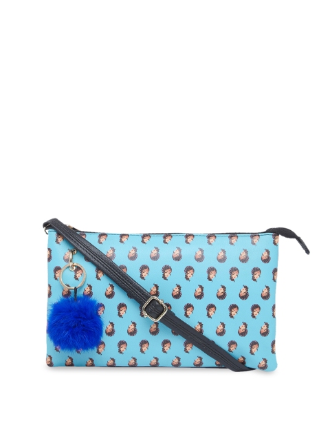 

Vdesi Turquoise Blue Printed Sling Bag
