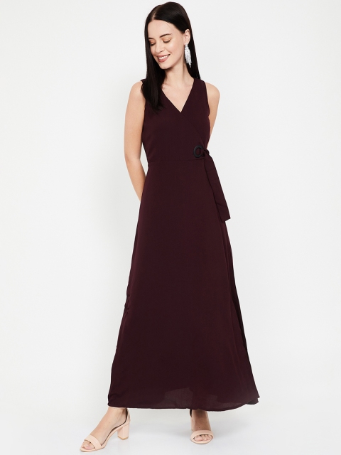 

CODE by Lifestyle Women Burgundy Solid Maxi Dress