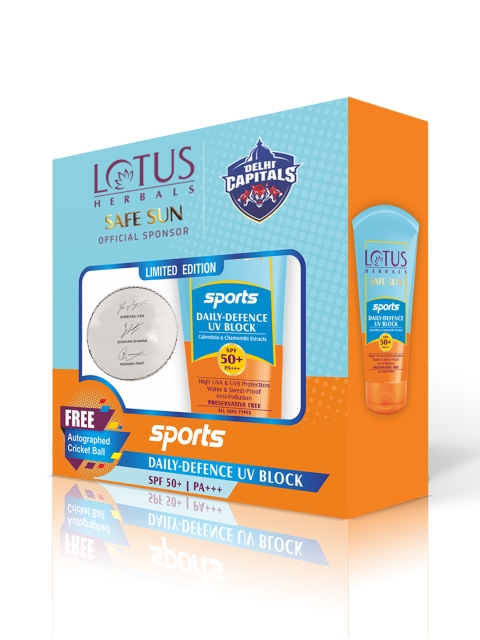 

Lotus Herbals Safe Sun Sports Combo Daily-Defence UV Block SPF 50+, White